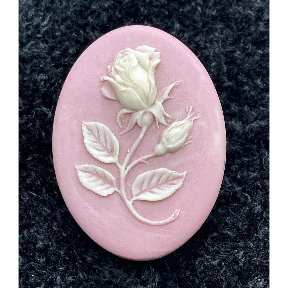 Design Gifts Pink Soapstone Oval Jewelry Trinket Box 1974